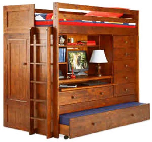 BUNK BED ALL IN 1 LOFT WITH TRUNDLE DESK CHEST CLOSET Paper Plans 