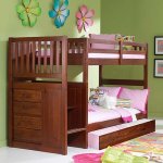 Merlot Twin Twin Staircase Bunk with Trundle Image 1